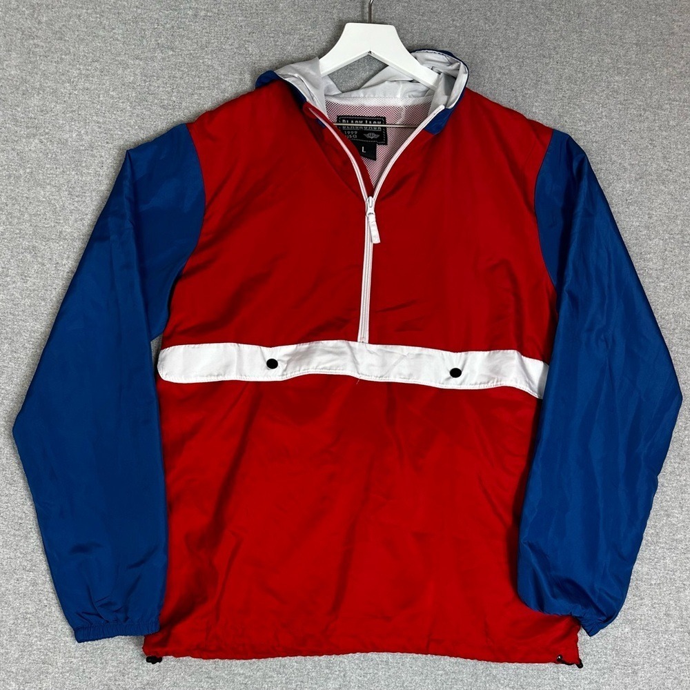 Vintage Blackjack Pullover Jacket Mens Large Hooded‎ Windbreaker 1999 90s Retro